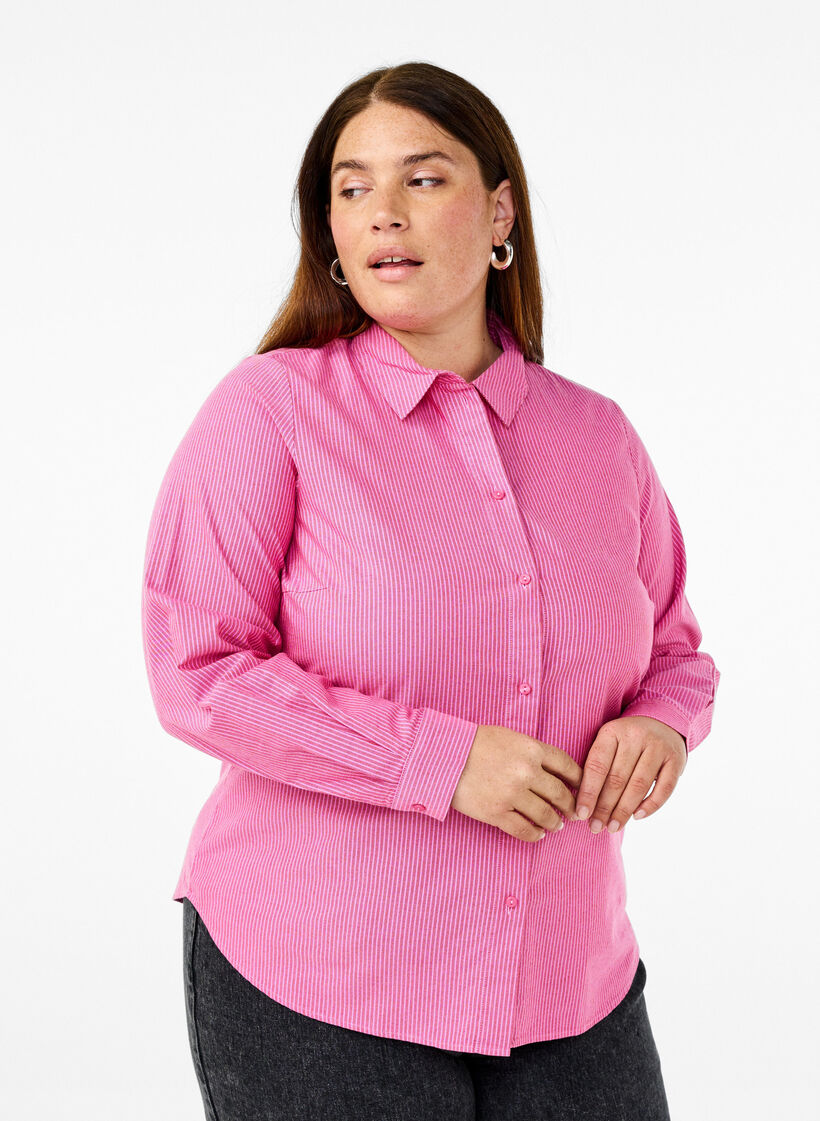 Langärmliges Baumwollhemd, Rot, Model image number 0