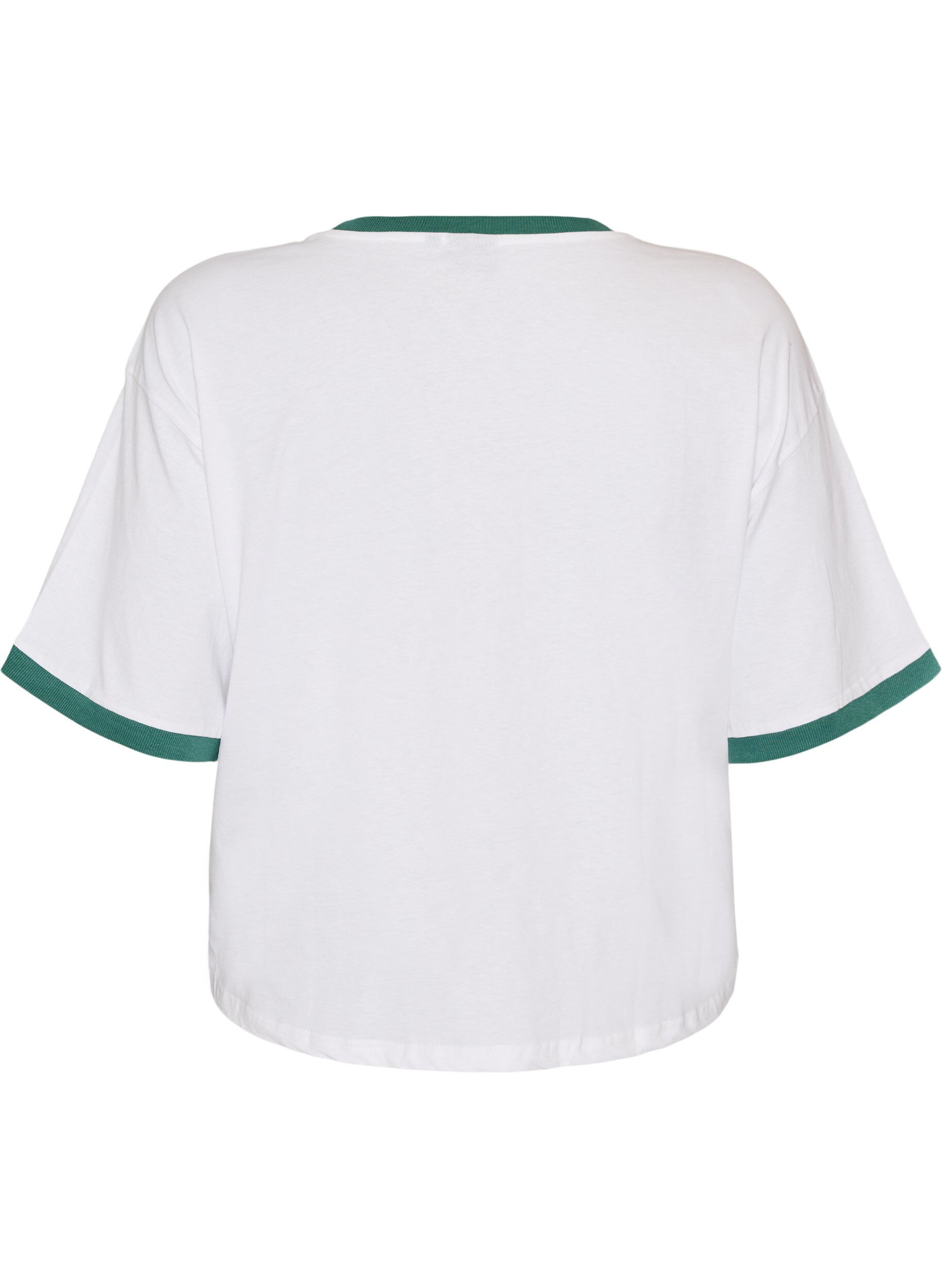 ZizziT-Shirt aus Baumwolle mit Textprint und Boxy-Fit, Wei&szlig;, Packshot image number 1