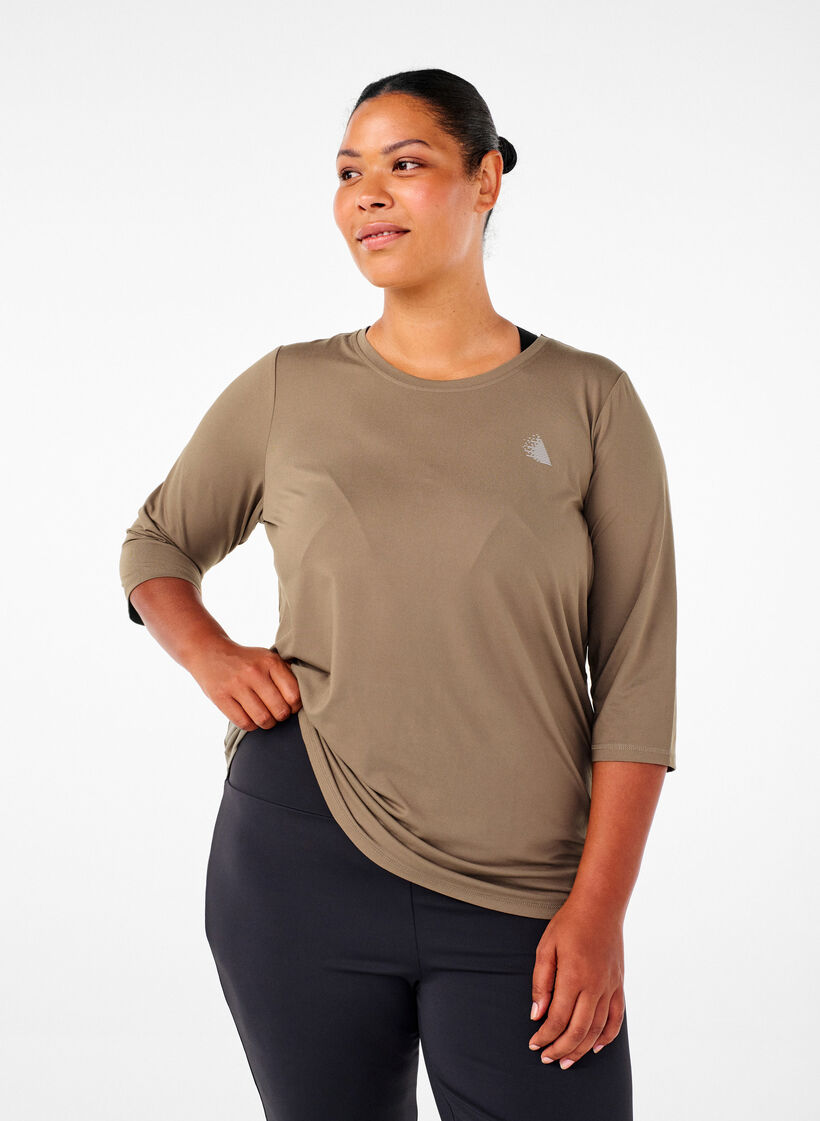  Trainingsbluse mit 3/4 &Auml;rmeln, Beige, Model image number 0