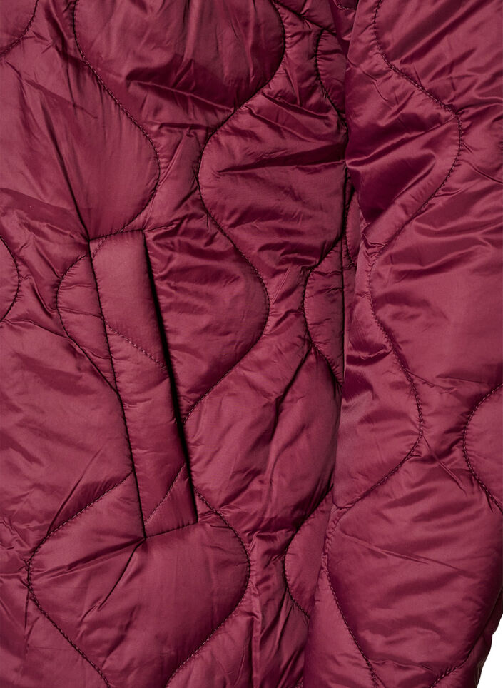Veste matelass&eacute;e avec boutons-pression et col rond, Bordeaux fonc&eacute;, Packshot image number 3