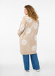 Cardigan long en maille avec des fleurs, Simply Taupe Comb, Model image number 1