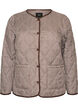 Steppjacke mit kleinem Karomuster und Kontrastbesatz, Braun, Packshot image number 0