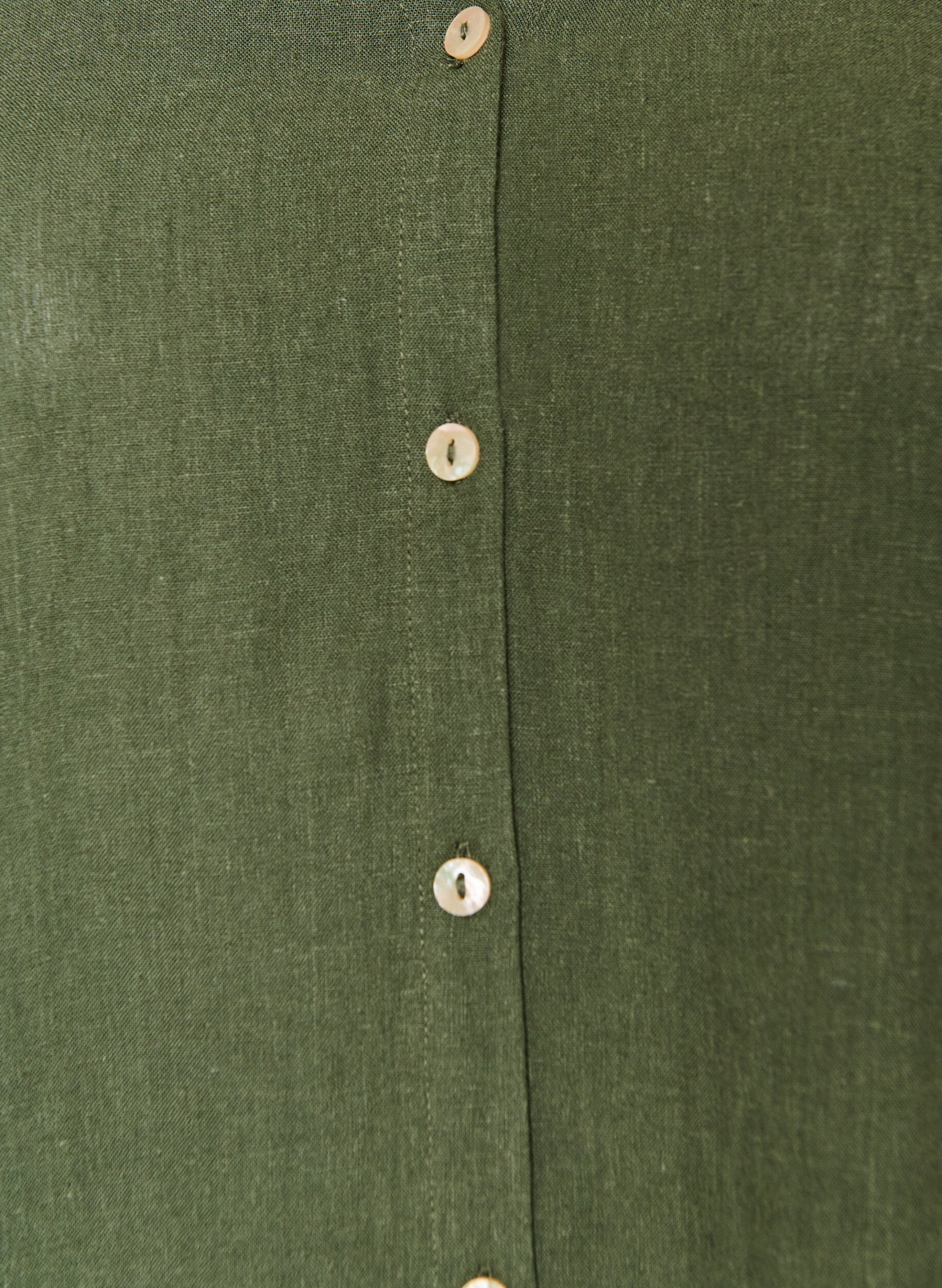 ZizziBlouse en lin et viscose avec col en V, Vert, Packshot image number 2