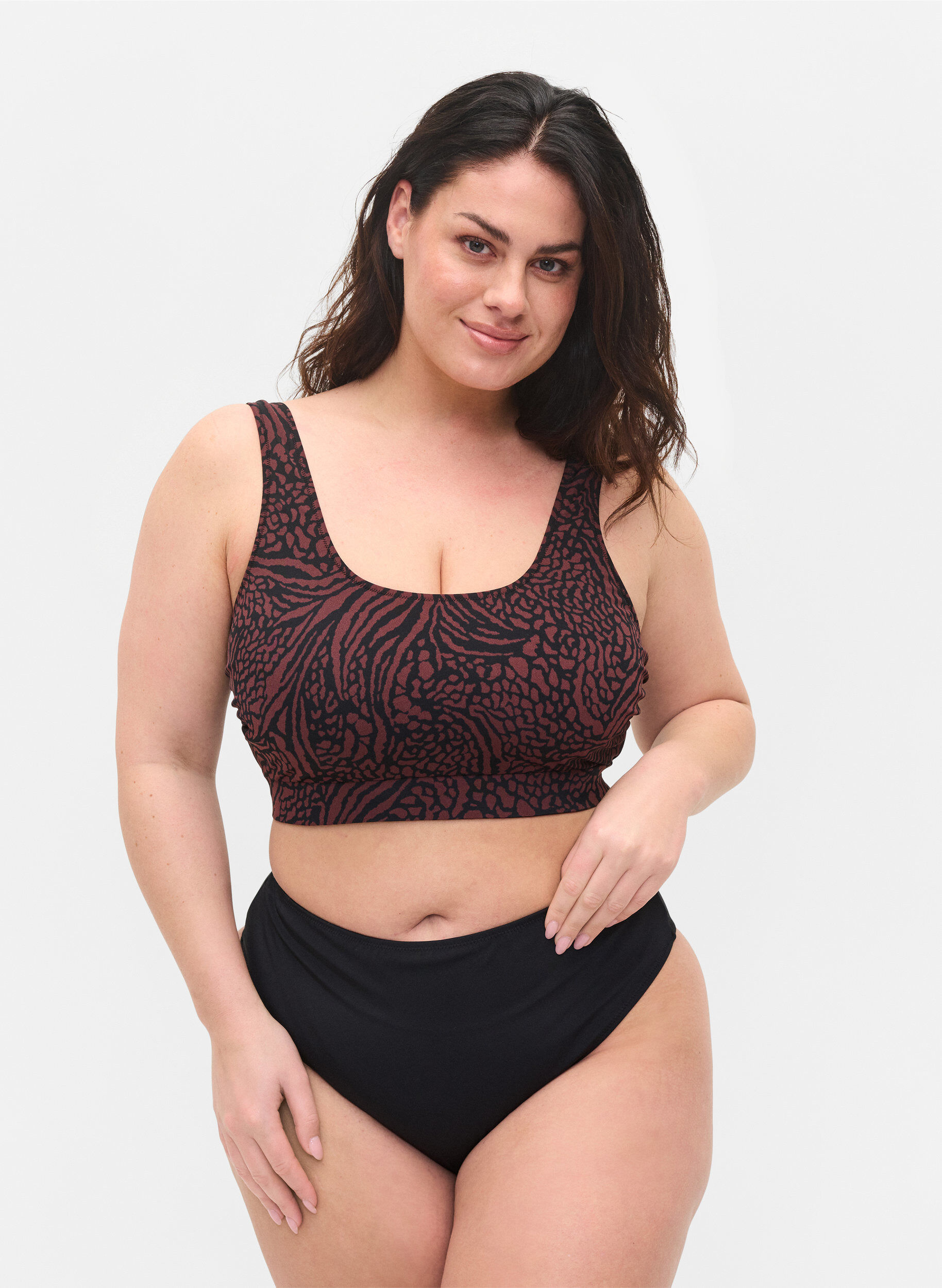 Zizzi Bikinislip mit regul&auml;rer Taillenh&ouml;he, Black, Model image number 0