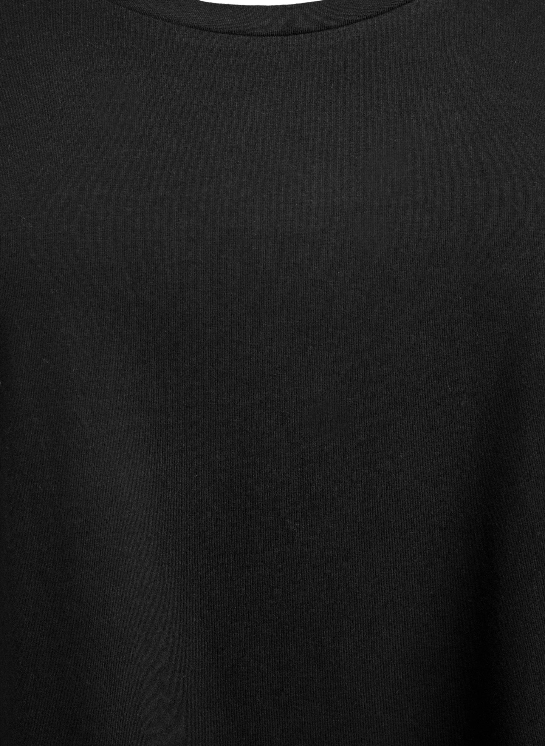 Zizzi Basic Top aus Jersey mit langen &Auml;rmeln, Schwarz, Packshot image number 2