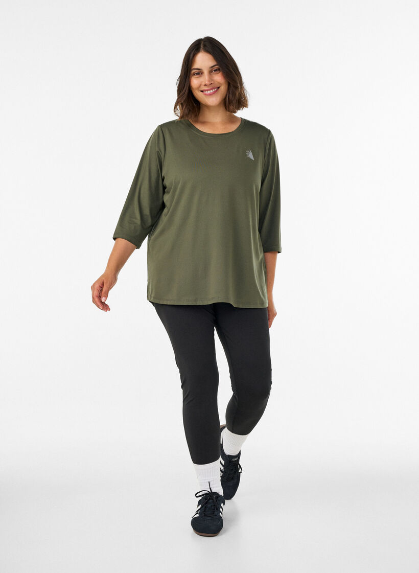 Trainingsshirt mit 3/4-&Auml;rmeln, Gr&uuml;n, Model image number 1