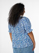Blouse en coton avec encolure carr&eacute;e, Bleu, Model image number 2