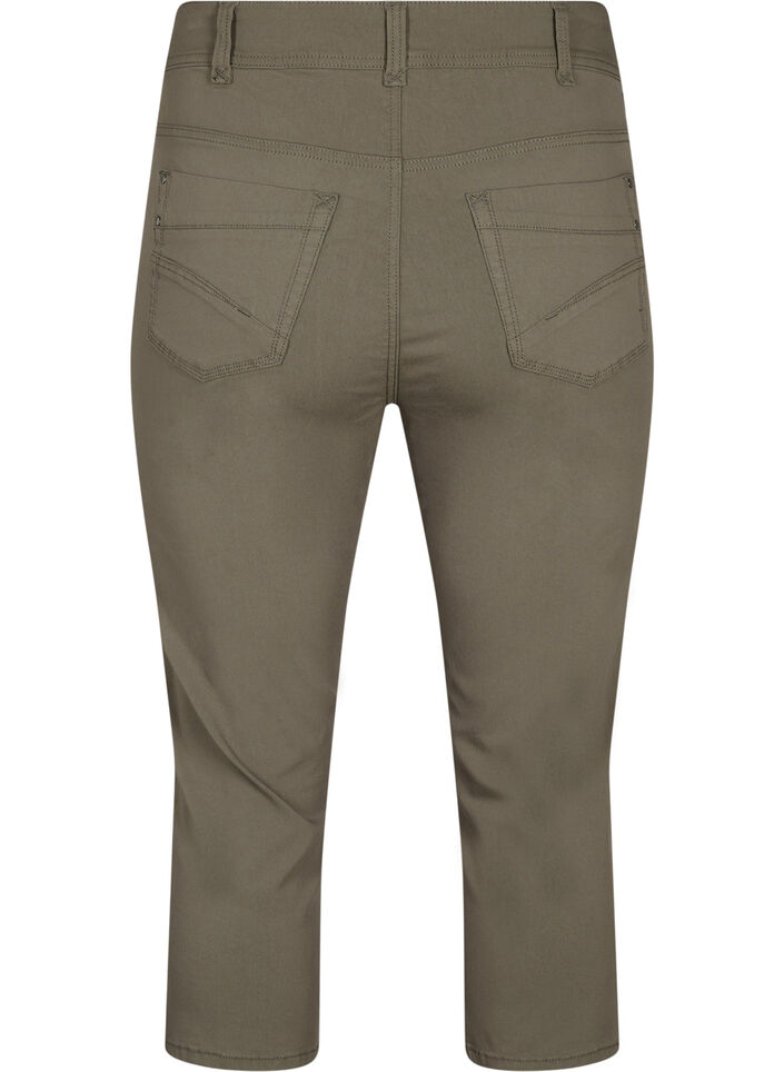 Pantalon capri ajusté en mélange de viscose, Dusty Olive, Packshot image number 1