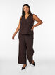 Top sans manches &agrave; texture ondul&eacute;e et fermeture boutonn&eacute;e, Marron, Model image number 1