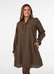 Robe &agrave; carreaux en coton avec volants, Marron, Model image number 0