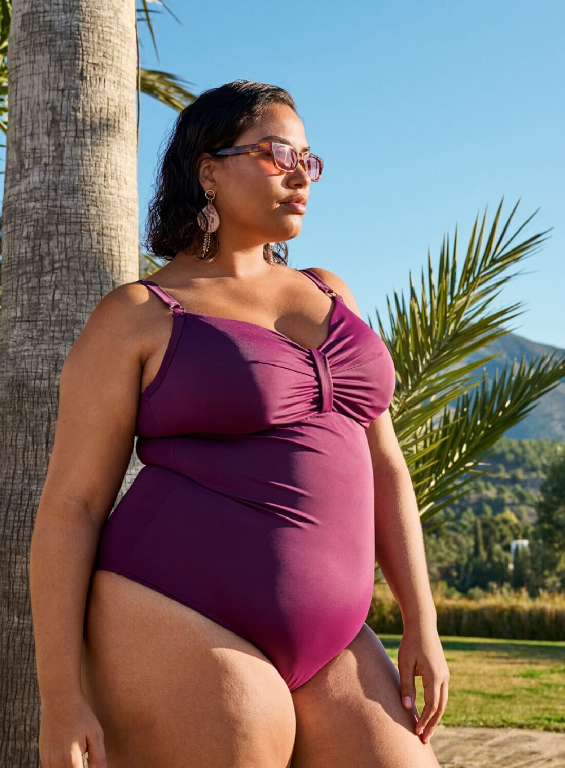 Zizzi Badeanzug mit B&uuml;geln und Drapierungen, , Model