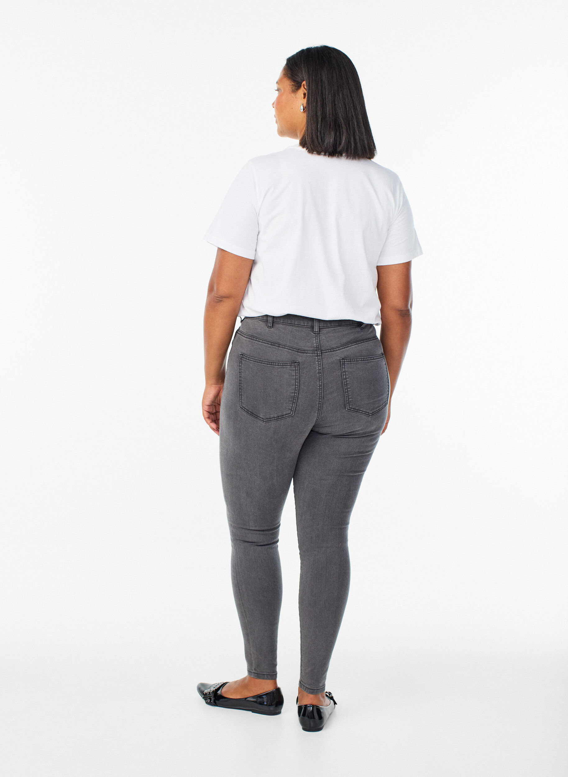 Zizzi Jean Amy taille haute coupe super slim, Gris, Model image number 1