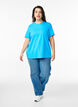 Basic T-Shirt aus Baumwolle mit Rundhalsausschnitt, Blau, Model image number 1