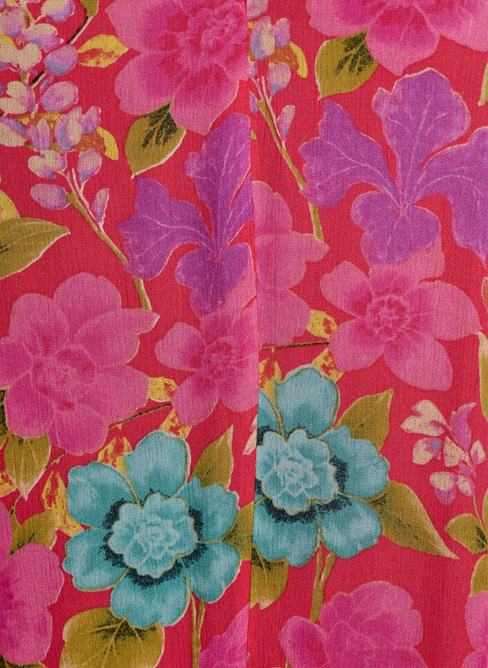 Robe longue sans manches &agrave; coupe &eacute;vas&eacute;e et col en V, Rouge, Packshot image number 2