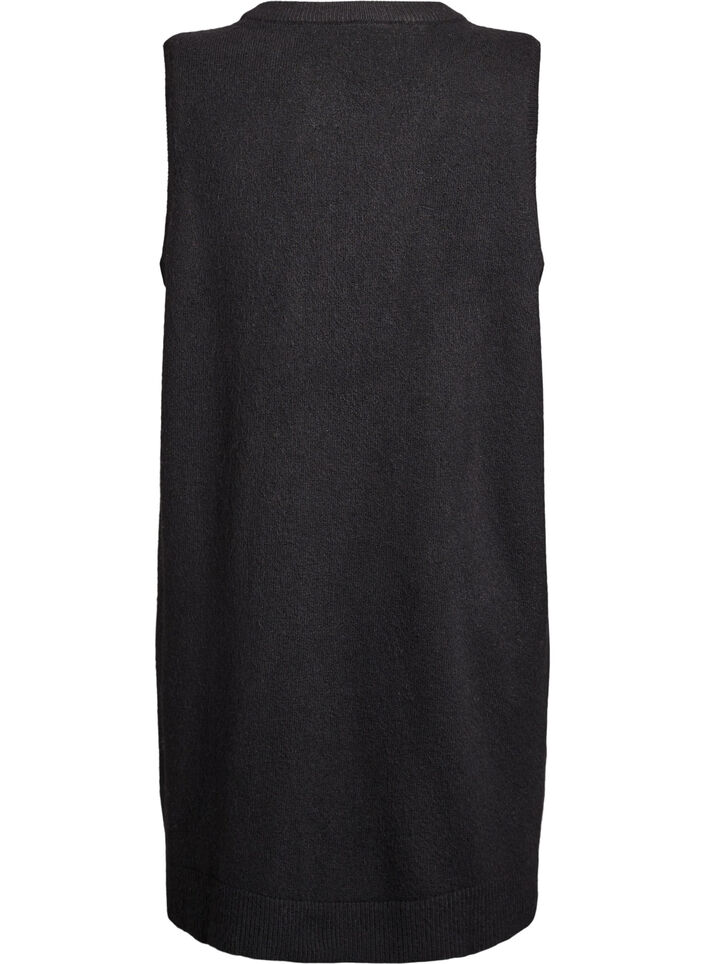 Kurzes &auml;rmelloses Strickkleid, Schwarz, Packshot image number 1