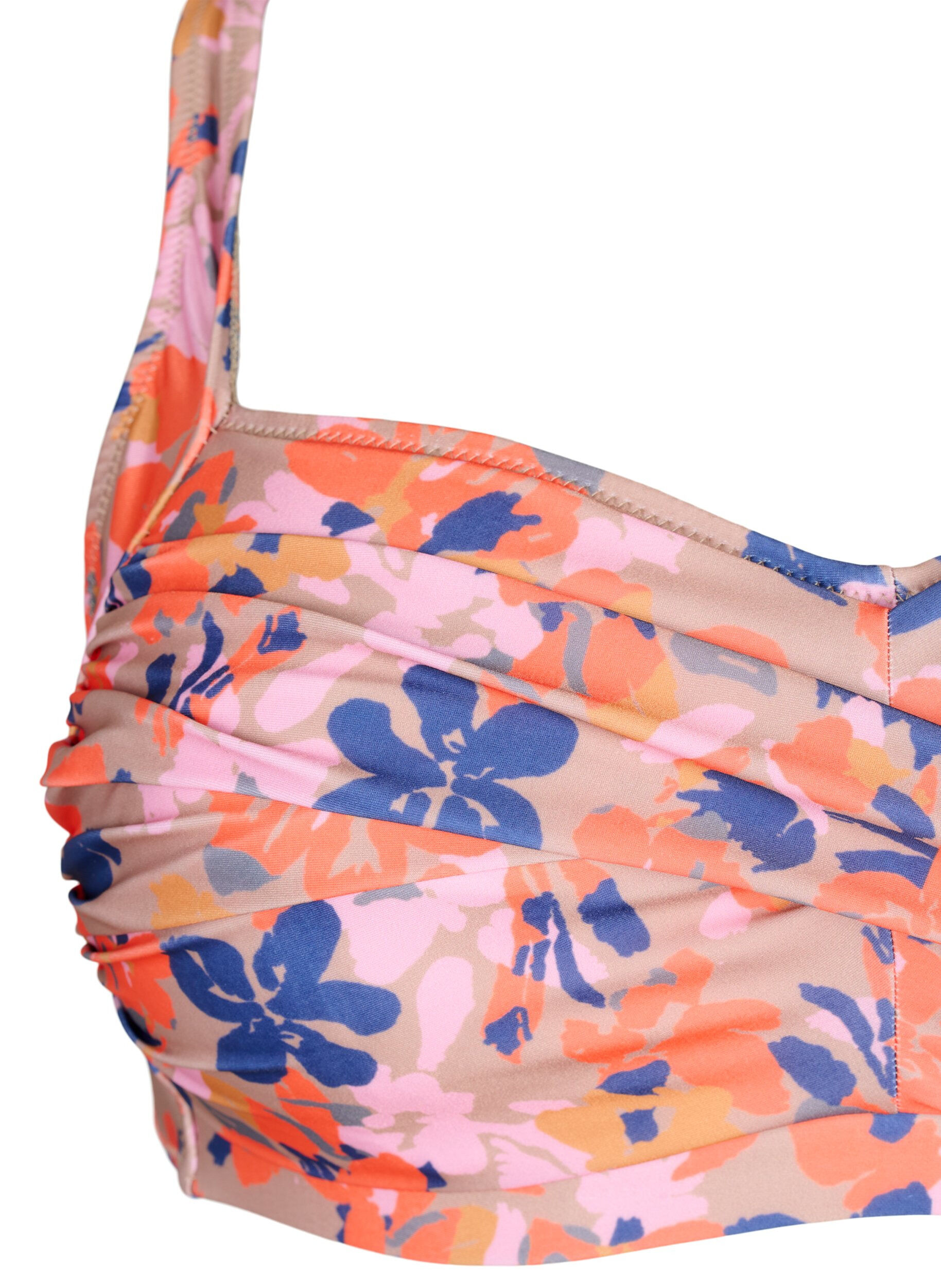 Zizzi Bedrucktes Bikini-Top, Retro Flower, Packshot image number 2