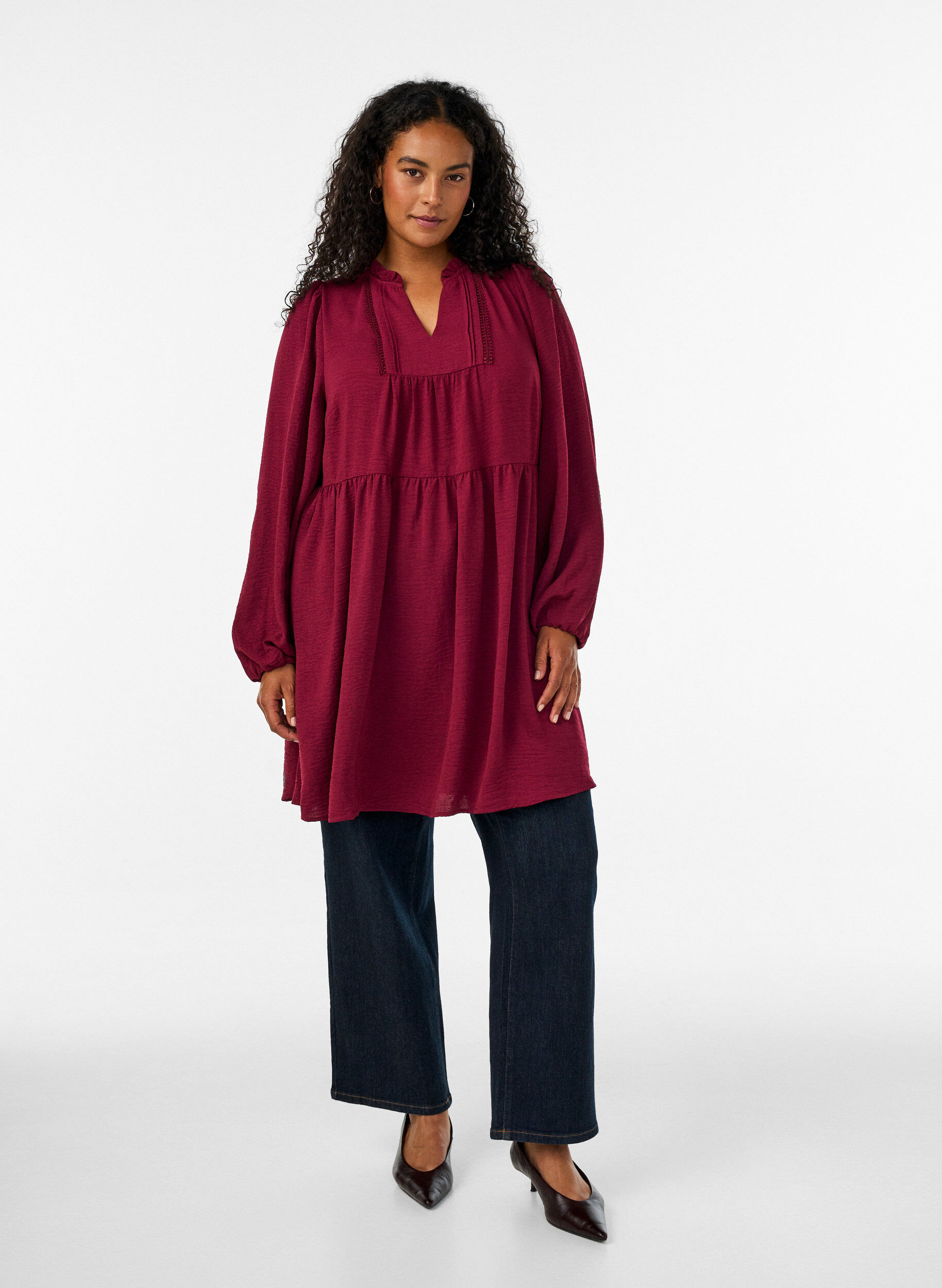 ZizziA-Linien-Kleid mit Empire-Linie, Rot, Model image number 1
