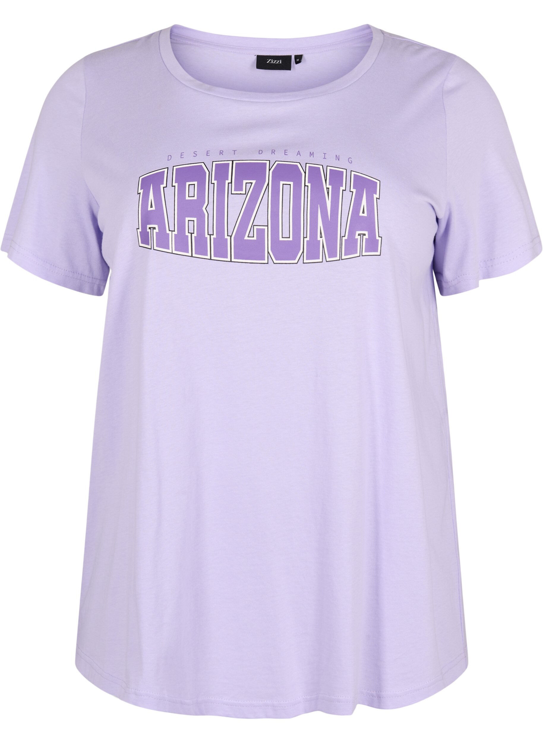 Zizzi T-shirt en coton avec imprim&eacute;, Lavender ARIZONA, Packshot image number 0
