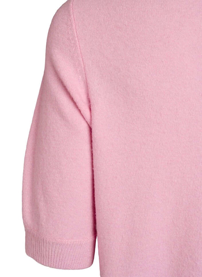 Bluse aus Strick mit kurzen Ärmeln, Pink, Packshot