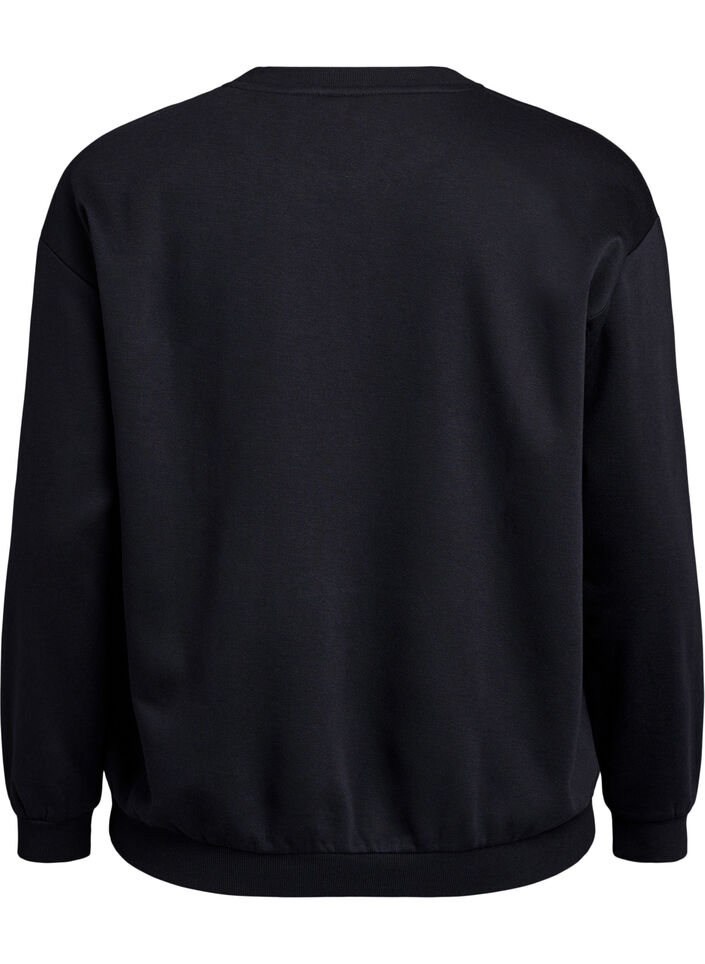 Sweatshirt mit Motiv auf der Vorderseite, Schwarz, Packshot image number 1