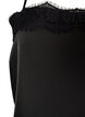 Langes Top aus Satin mit Spitzen, Schwarz, Packshot image number 2