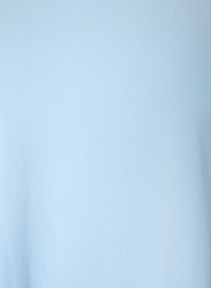 Einfarbiges basic T-Shirt aus Baumwolle, Blau, Packshot image number 2