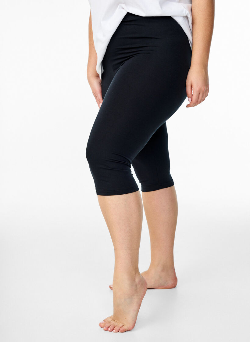 Leggings 3/4 de base en viscose, Black, Model image number 0