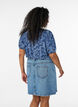 Gemusterte Bluse mit kurzen &Auml;rmeln, Blau, Model image number 2