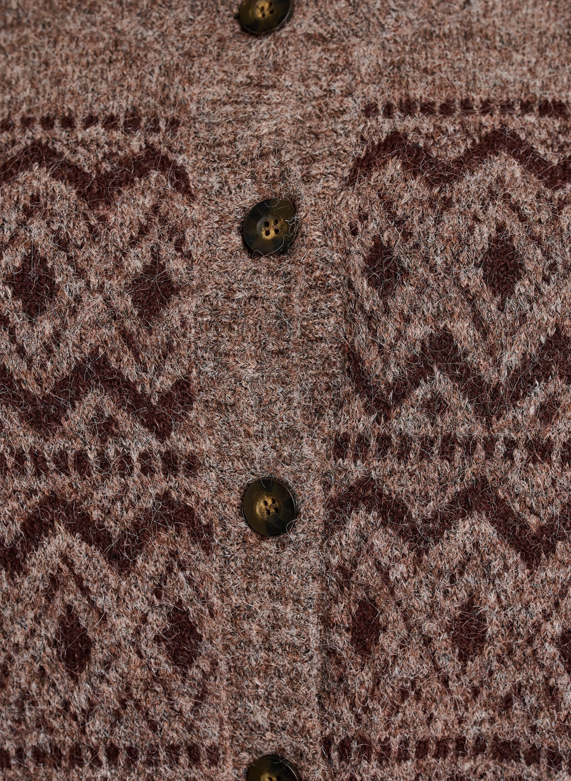 ZizziStrickjacke mit Jacquardmuster, Braun, Packshot image number 2