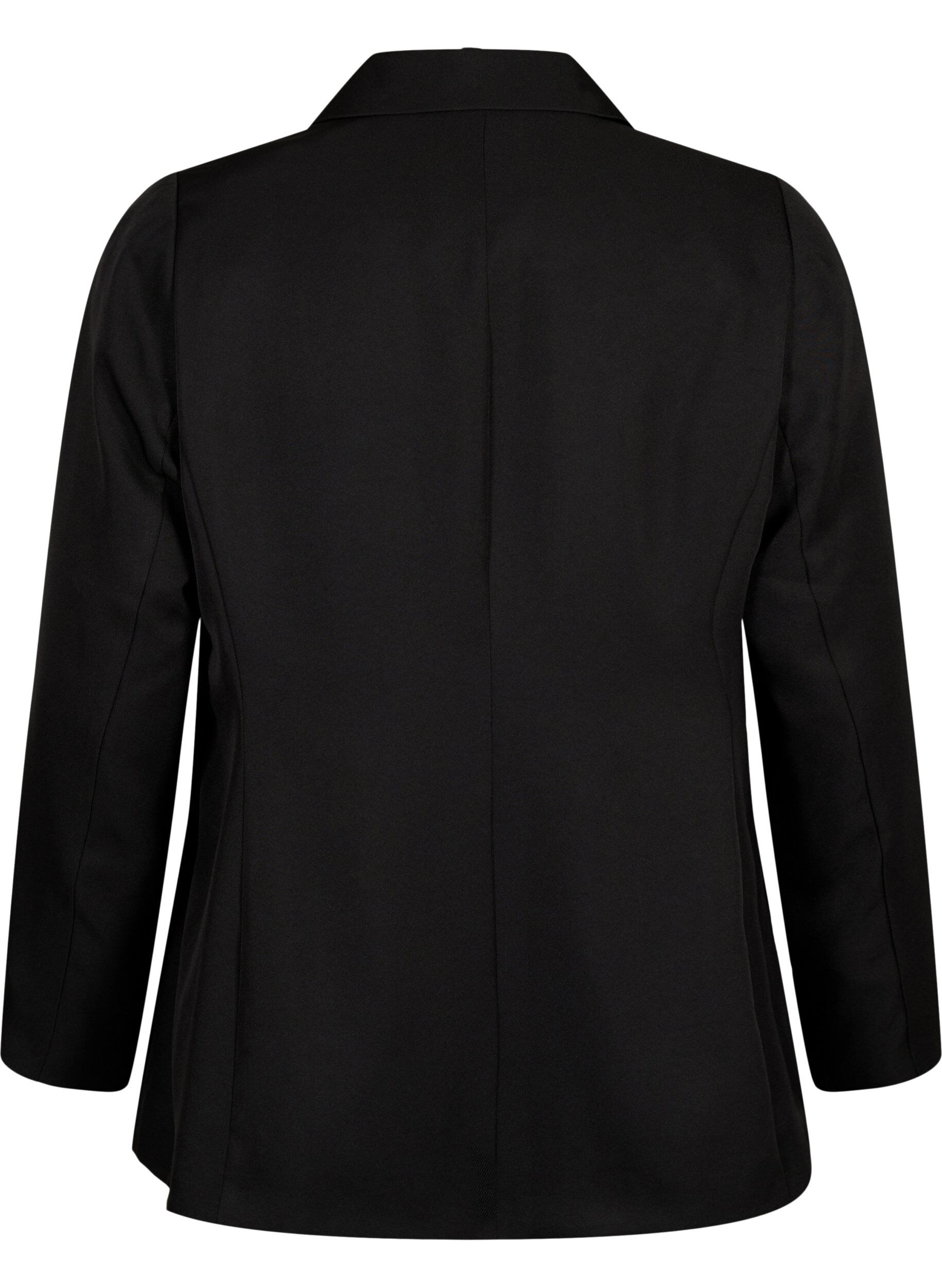Zizzi FLASH &ndash; Schlichter Blazer mit Knopf, Schwarz, Packshot image number 1