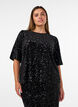 Bluse mit Pailletten und ellenbogenlangen &Auml;rmeln, Schwarz, Model image number 0