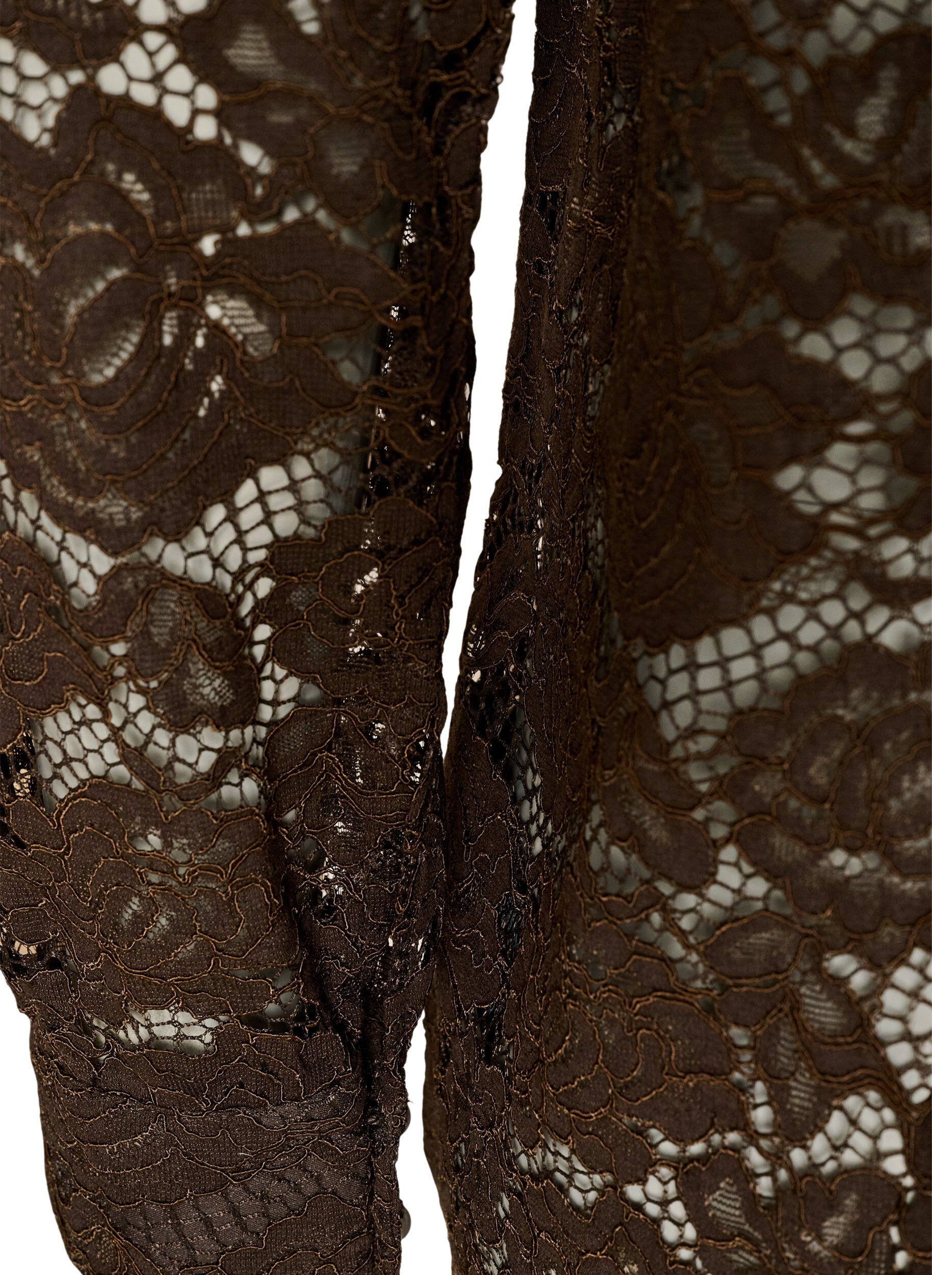 ZizziChemise en dentelle avec boutons nacr&eacute;s, Marron, Packshot image number 3