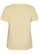 T-shirt en coton bio avec inscription en velours, Jaune clair, Packshot image number 1