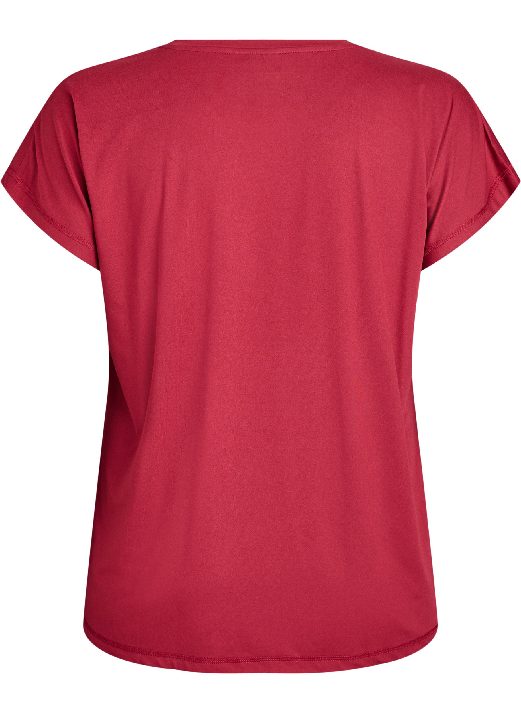 ZizziT-shirt de sport couleur unie, Rouge, Packshot image number 1
