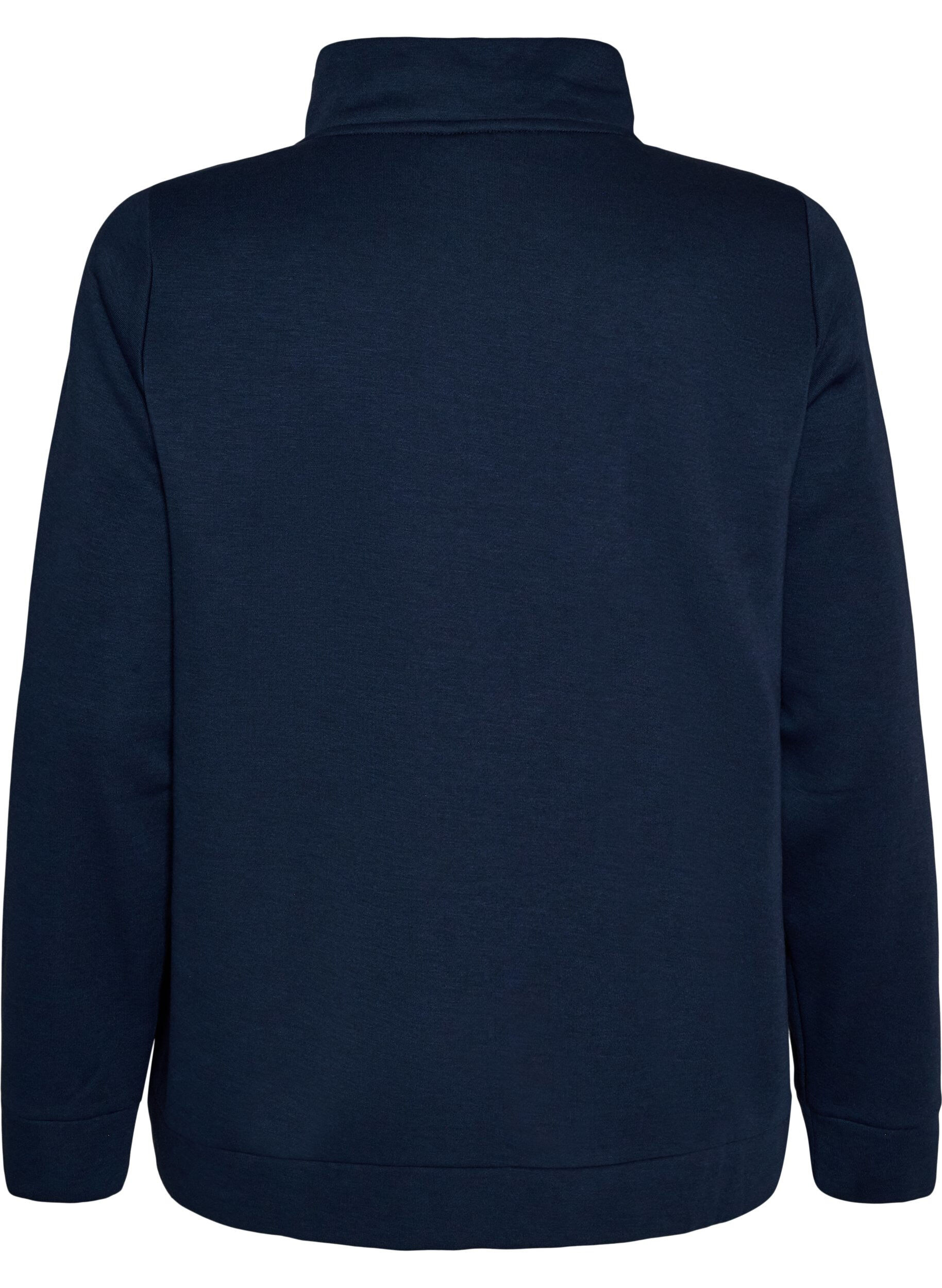 ZizziSweatshirt mit hohem Kragen und Rei&szlig;verschluss, Blau, Packshot image number 1