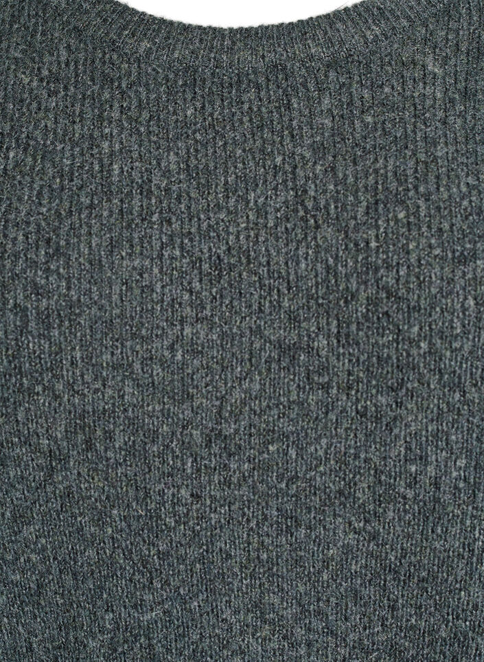 Blouse en maille chin&eacute;e &agrave; col rond, Vert fonc&eacute;, Packshot image number 2