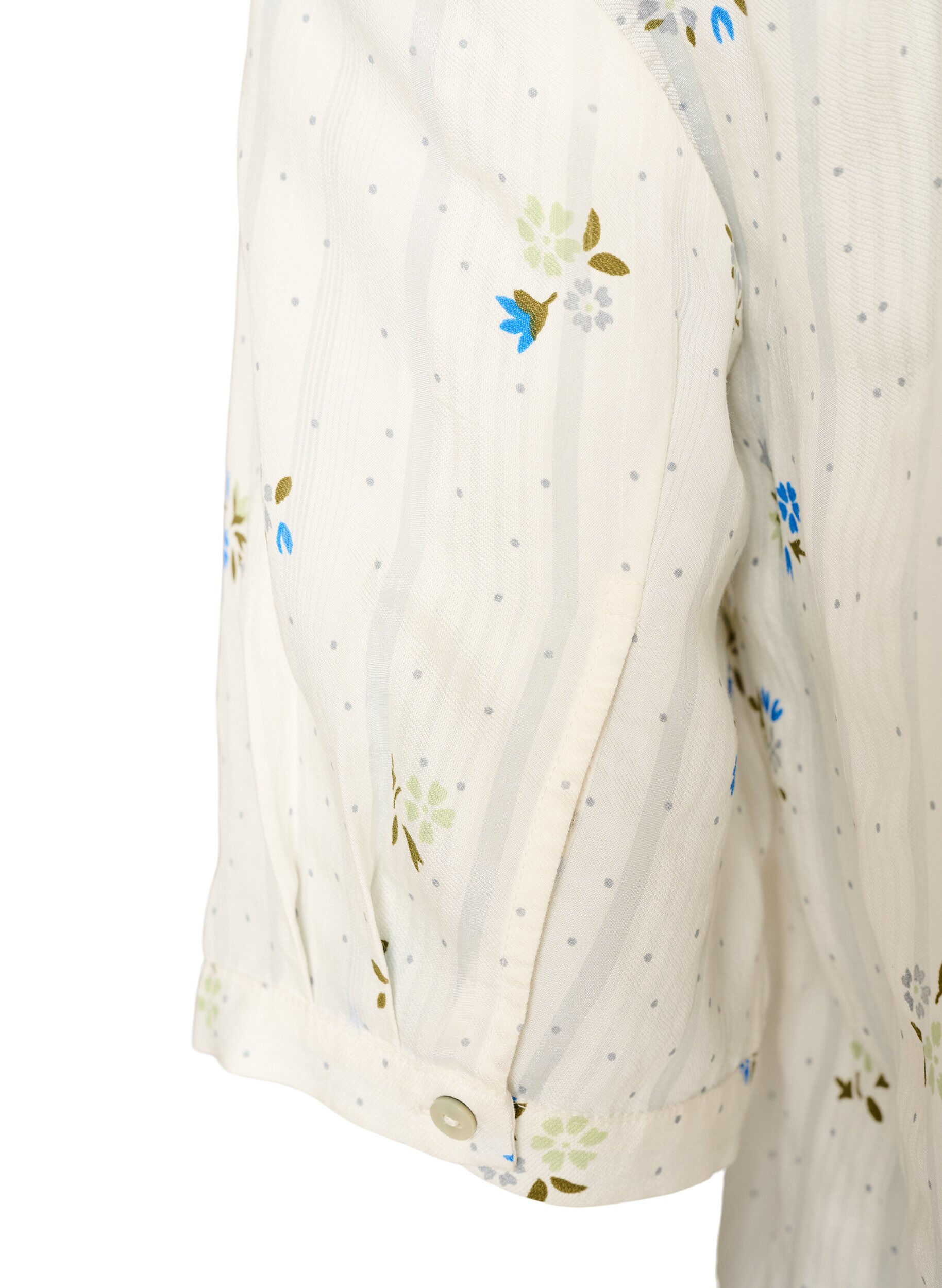 ZizziBlouse imprim&eacute;e &agrave; manches 1/2, Vanille, Packshot image number 3