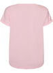 T-shirt &agrave; manches courtes en coton m&eacute;lang&eacute;, Rose, Packshot image number 1