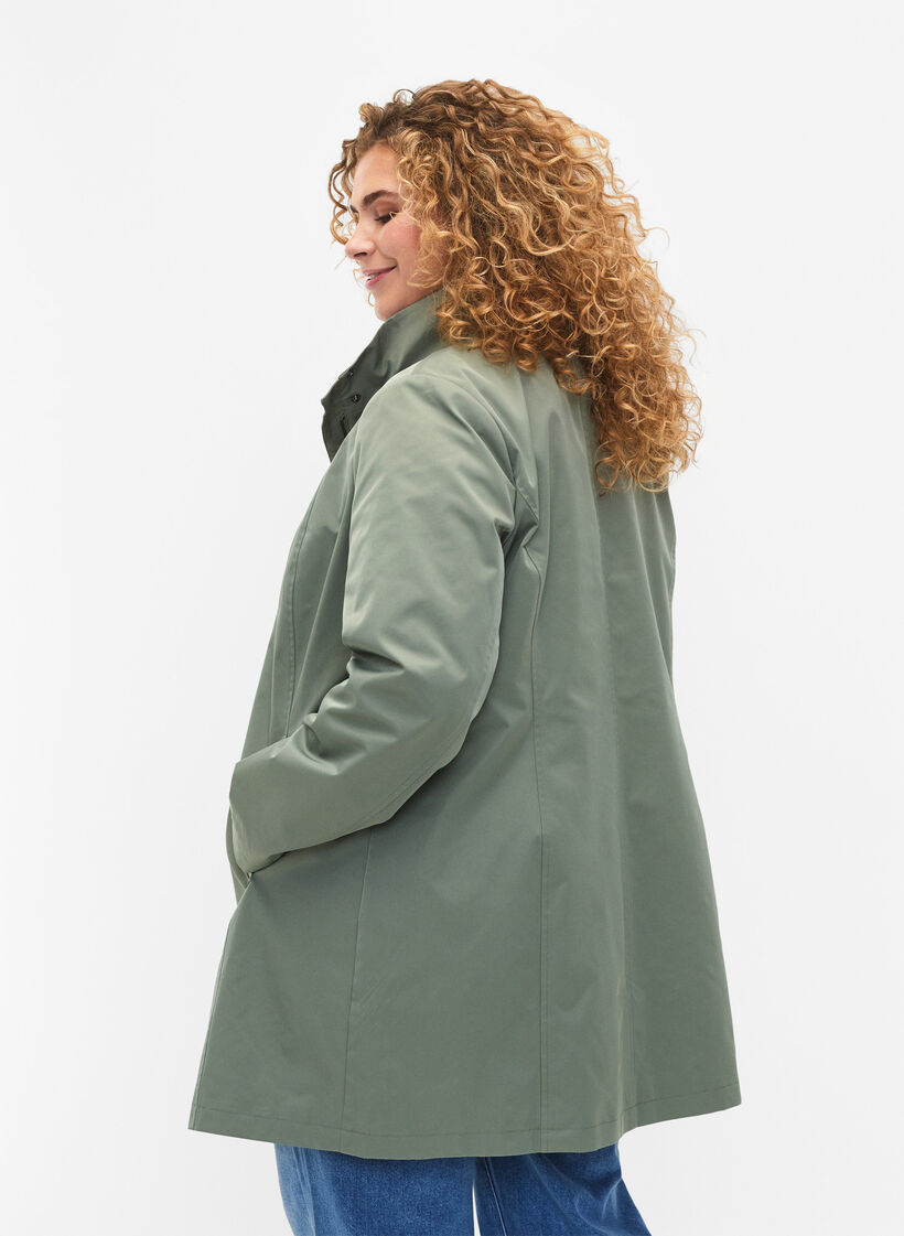 Veste avec poches et col montant, Vert, Model image number 2