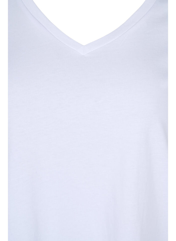 T-shirt basiques 2-pack en coton, Black/Bright W, Packshot image number 3