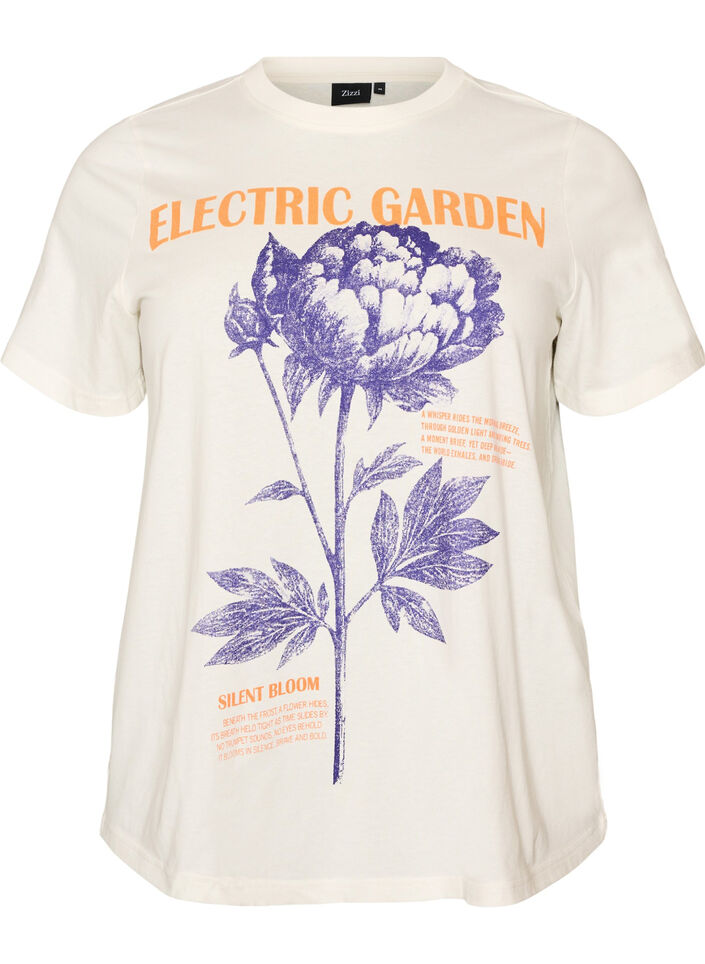 T-shirt aus Baumwolle mit Print, Wei&szlig;, Packshot image number 0