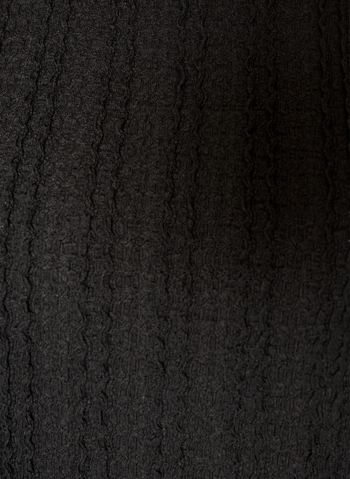Jerseybluse mit Struktur und Ballonsilhouette, Schwarz, Packshot image number 2