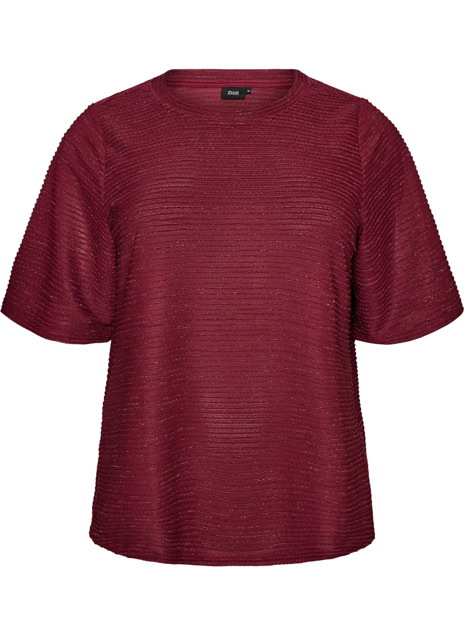 ZizziBluse mit Struktur und Glitzer, Rot, Packshot image number 0
