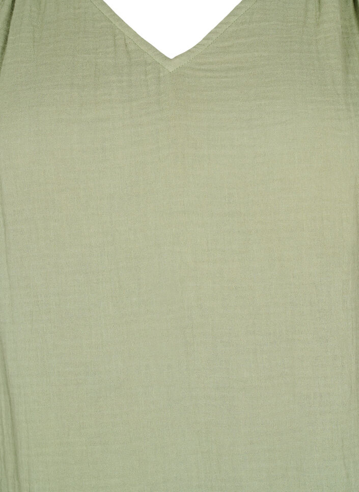 Top sans manches en mousseline de coton avec volants, Vert, Packshot image number 2