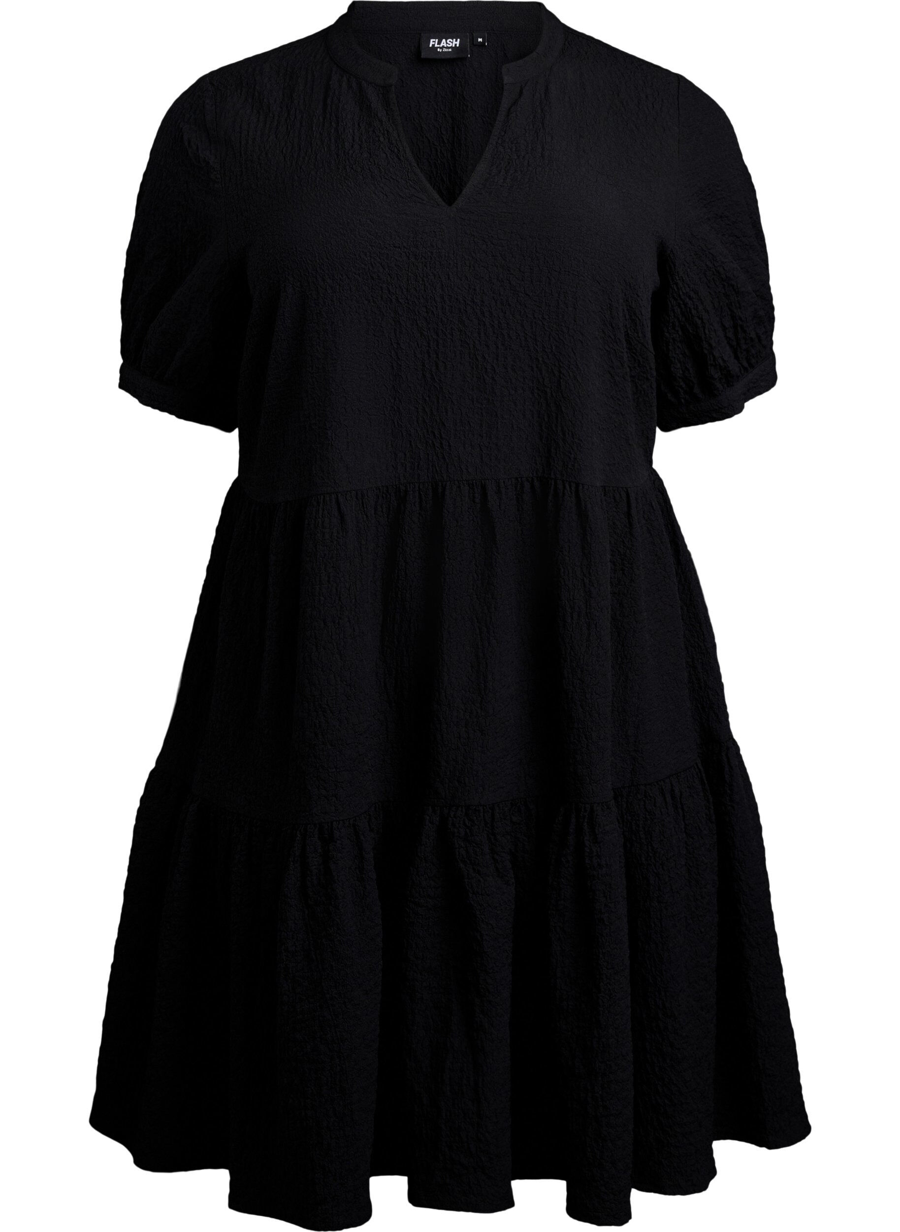 ZizziKurzes A-Linien-Kleid, Schwarz, Packshot image number 0