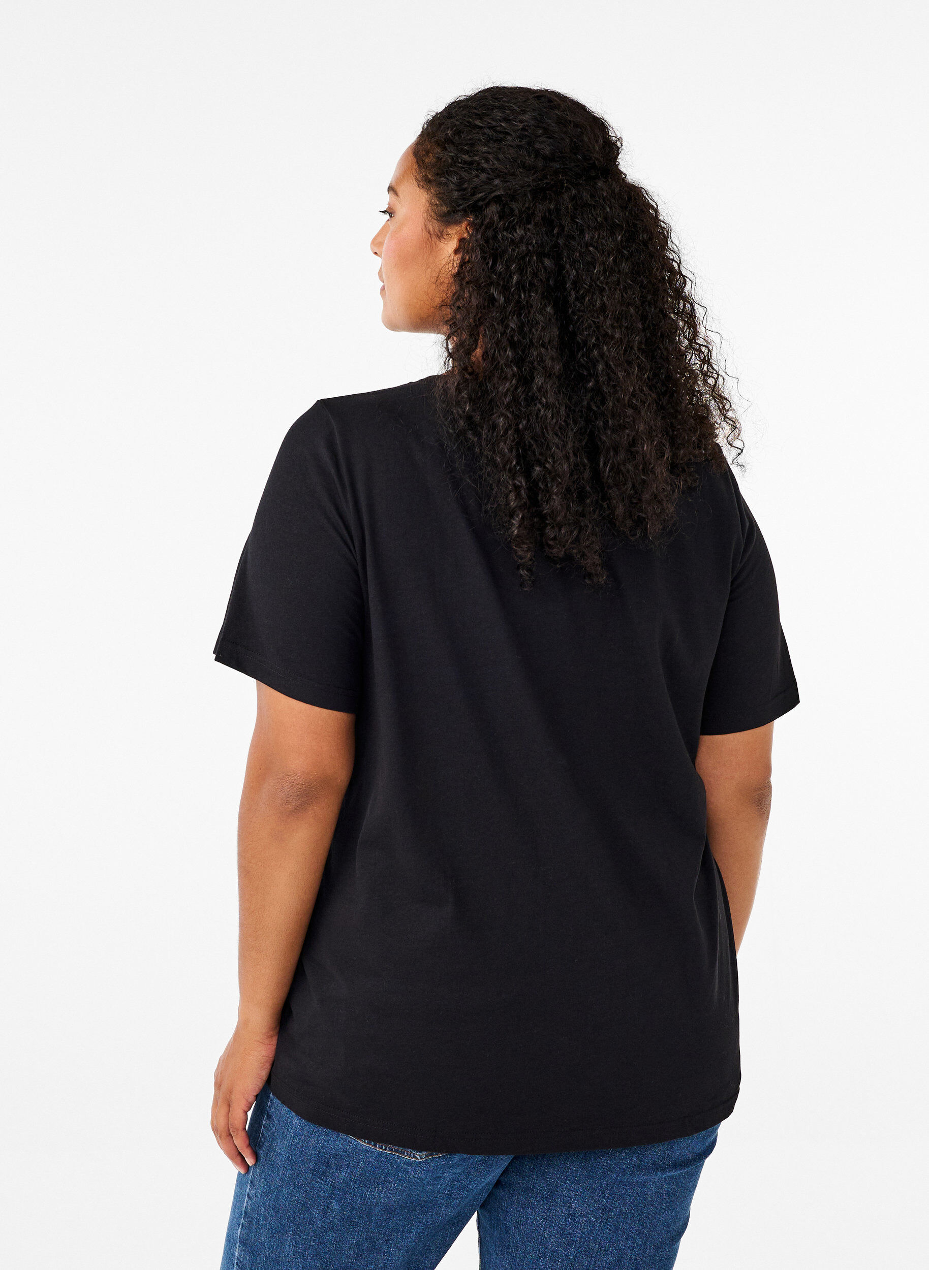 Zizzi FLASH - T-Shirt mit Print, Schwarz, Model image number 2