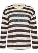 Blouse en jersey &agrave; rayures avec un imprim&eacute; texte sportif, Marron, Packshot image number 0