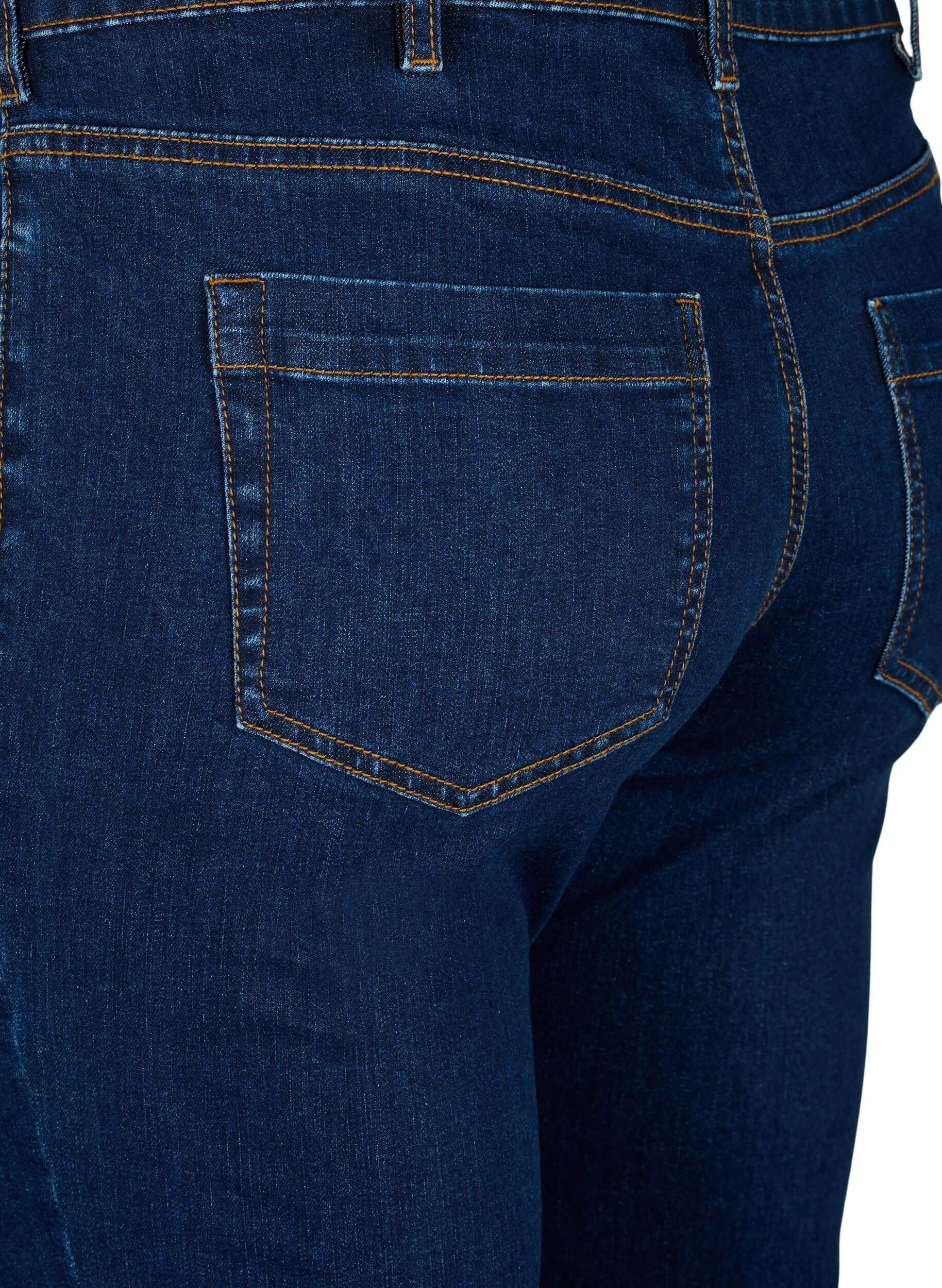 Zizzi Slim Fit Emily Jeans mit normaler Taille, Blau, Packshot image number 3