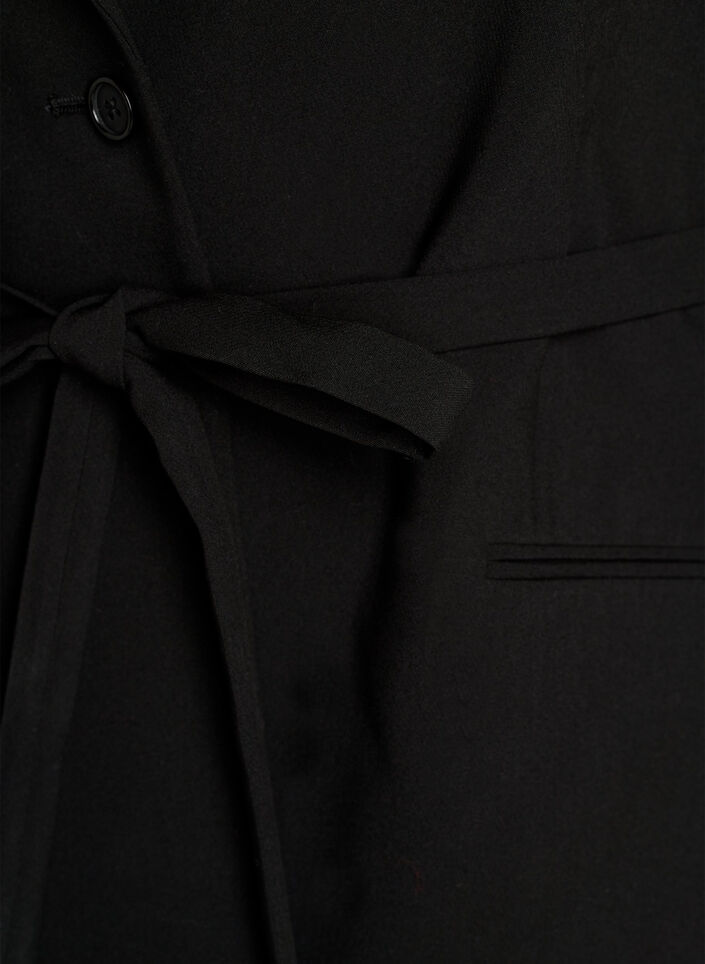 Blazer mit abnehmbarem Bindeg&uuml;rtel, Schwarz, Packshot image number 2