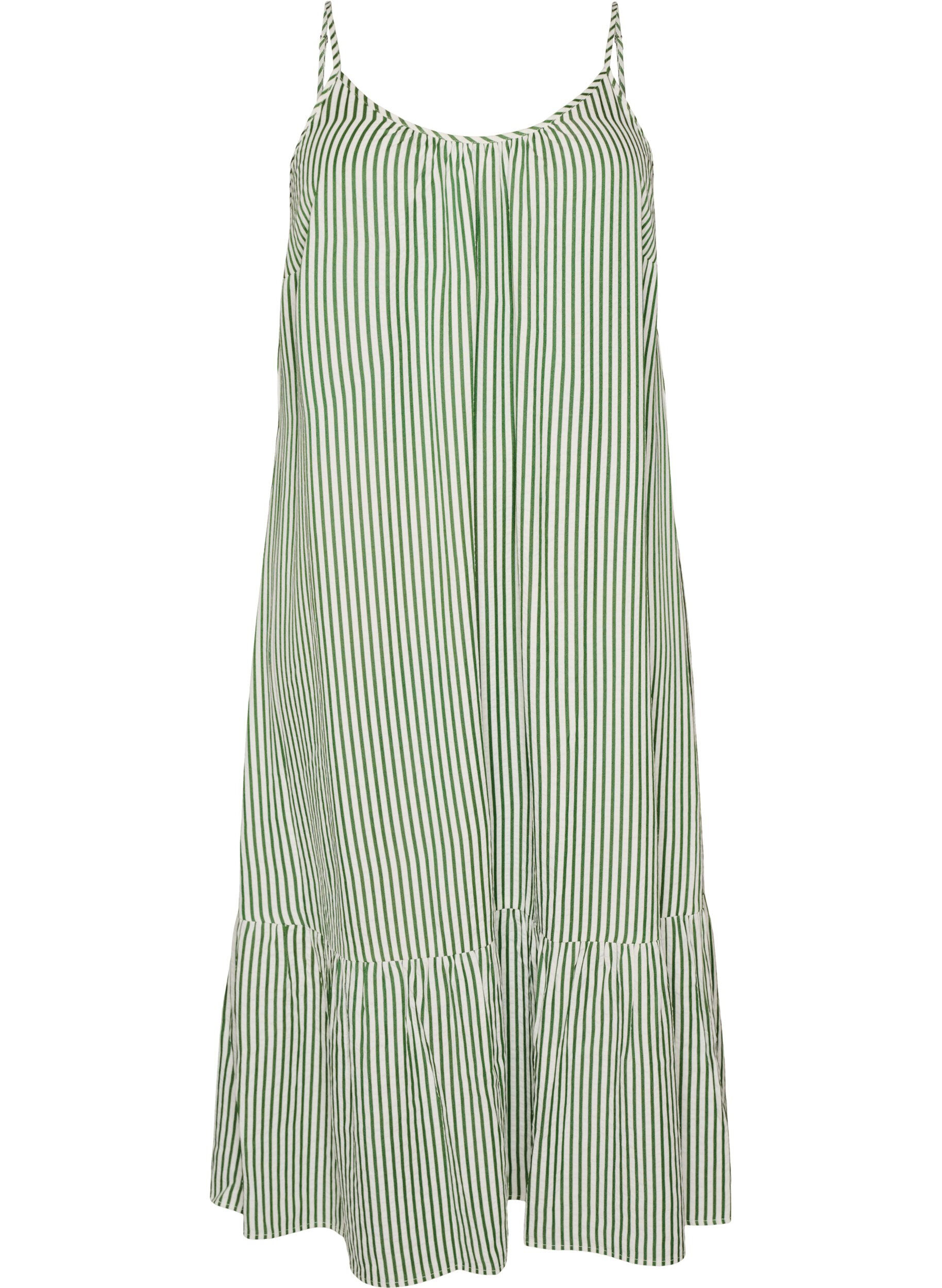 ZizziRobe d'&eacute;t&eacute; &agrave; rayures et &agrave; forme en A, Vert clair, Packshot image number 0